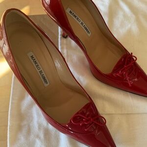 Red patent Manolo Blahnik high heels